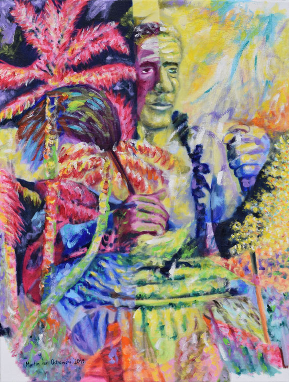 Martin von Ostrowski:  
						Lauaki Namulauulu Mamoe, 2019, Öl auf Leinwand, 80 x 60 cm