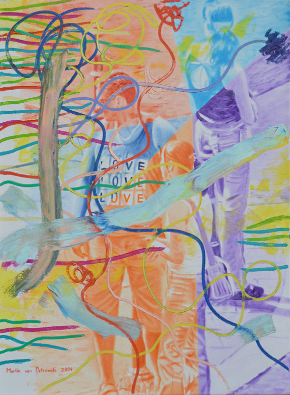 Martin von Ostrowski: love love love, 2004, Öl auf Leinwand, 80 x 60 cm