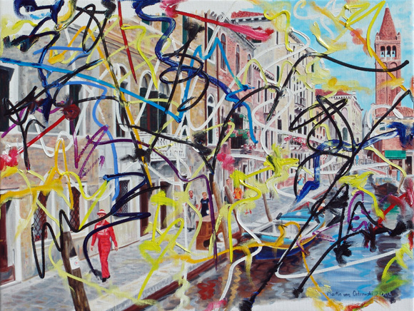Martin von Ostrowski: Perché Arte? Venedig 2008, Öl auf Leinwand, 60 x 80 cm