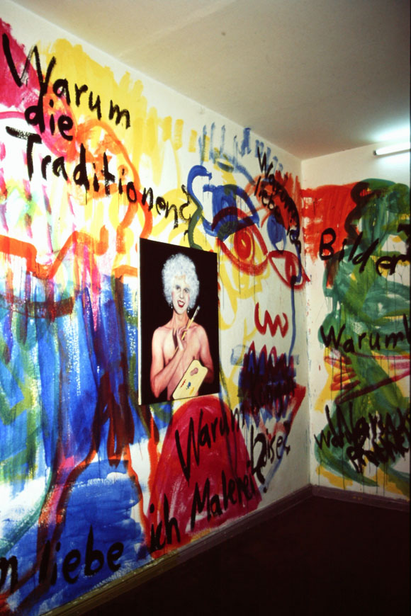 Martin von Ostrowski: Blindausmalung in einem Zimmer im Erdgeschoss Bleibtreuhaus, Juni 1996